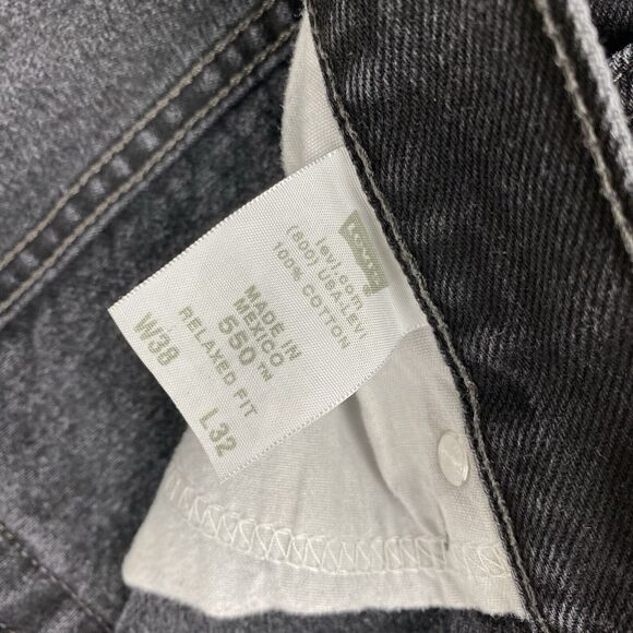 Levis Jeans Mens 38x32 (fit 36x29.5) Black 550 Relaxed Fit Loose Y2K Denim - Picture 14 of 16